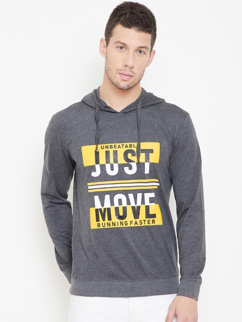 

GRITSTONES Men Grey Printed Hooded T-shirt