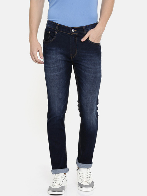 

CINOCCI Men Blue Slim Fit Mid-Rise Clean Look Jeans