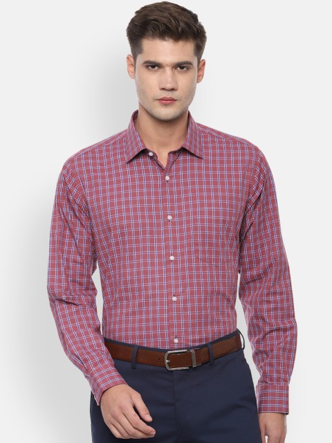 

Van Heusen Men Pink Regular Fit Checked Formal Shirt