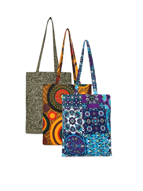 

Anekaant Set Of 3 Printed Tote Bag, Multi
