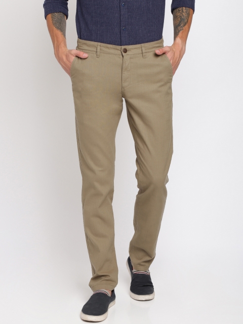 

Crocodile Men Khaki Slim Fit Solid Regular Trousers