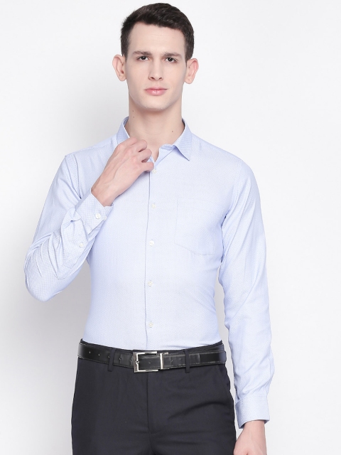 

RICHARD PARKER by Pantaloons Men Blue & White Slim Fit Self Design Formal Shirt