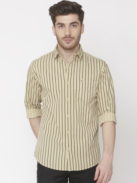 

Mufti Men Khaki & Black Slim Fit Striped Casual Shirt