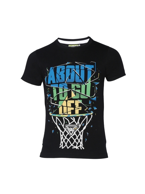 

HELLCAT Black Printed Round Neck T-shirt