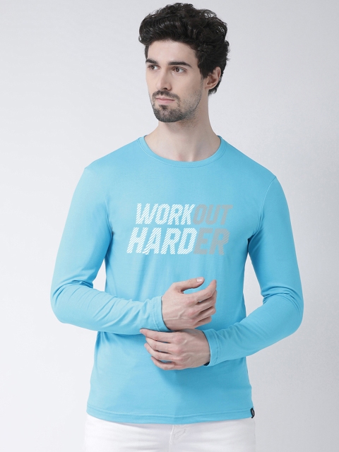 

Friskers Men Blue Printed Round Neck T-shirt
