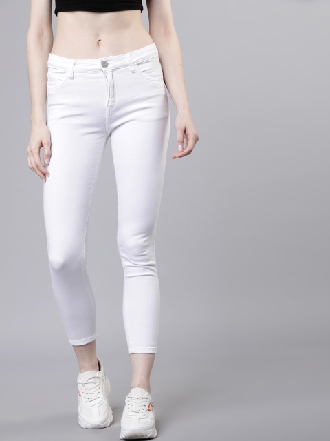 

Tokyo Talkies Women White Super Skinny Fit Mid-Rise Clean Look Stretchable Jeans