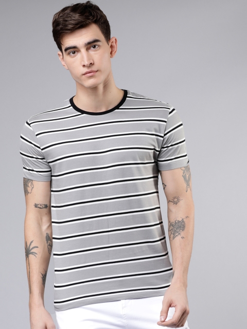 

Ecko Unltd Men Grey Striped Round Neck T-shirt