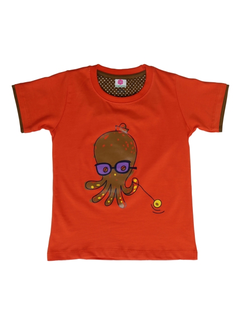 

Chipbeys Boys Rust Red Printed Round Neck T-shirt