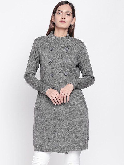 

Annabelle by Pantaloons Women Grey Solid Longline Sweater