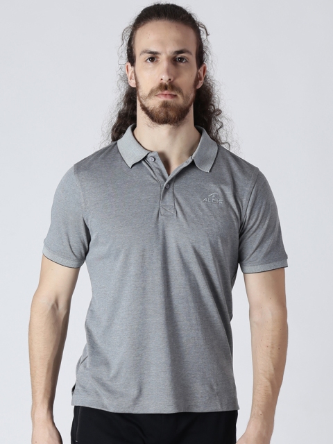 

Alcis Men Grey Solid Polo Collar T-shirt