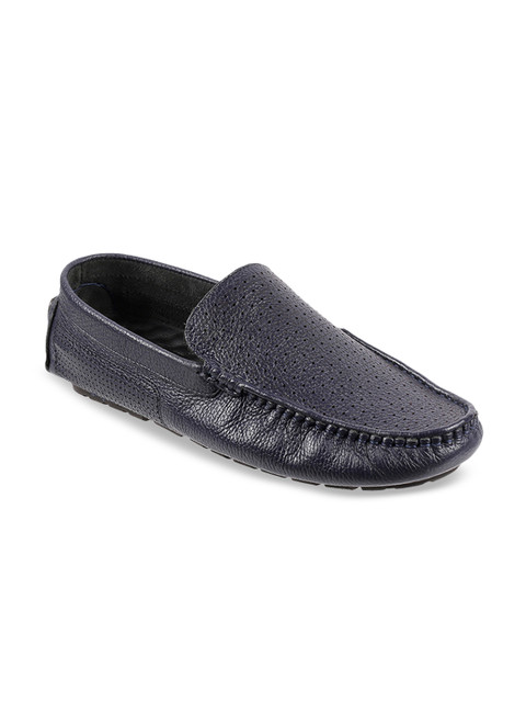 

Mochi Men Blue Leather Driving Shoes