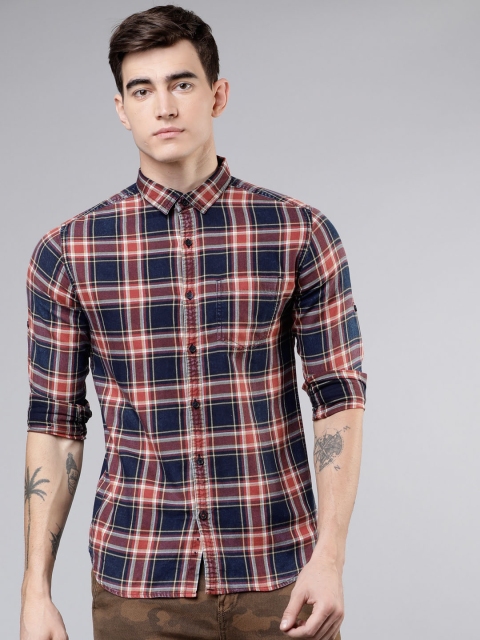 

Ecko Unltd Men Blue Slim Fit Checked Casual Shirt