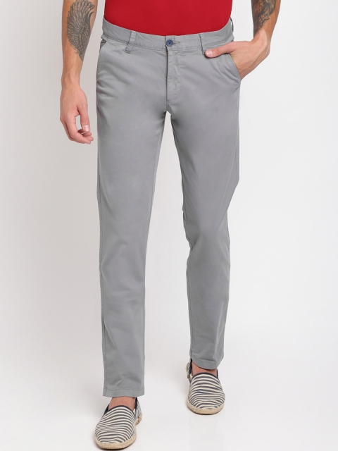 

Crocodile Men Grey Slim Fit Solid Regular Trousers