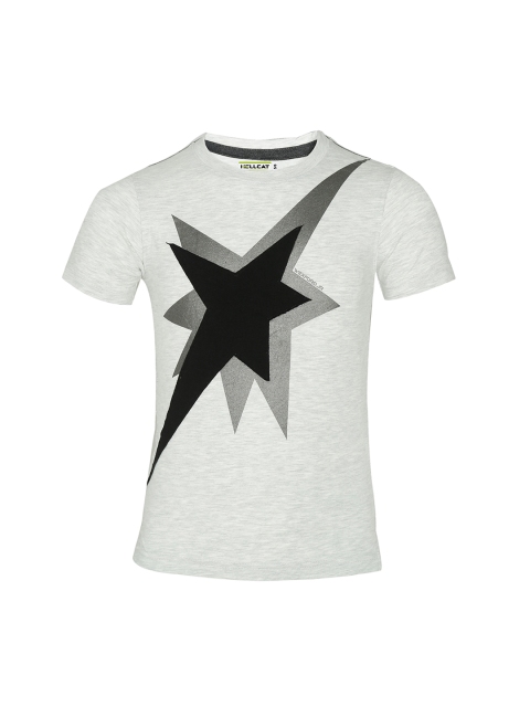

HELLCAT Boys Grey Printed Round Neck T-shirt
