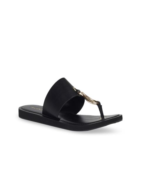 

ALDO Women Black Solid T-Strap Flats