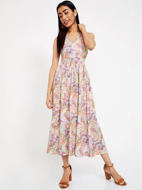 

Ginger by Lifestyle Women Printed Multicoloured Fit and Flare Dress, Multi