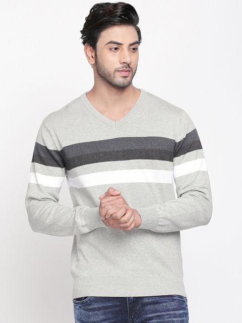 

BYFORD by Pantaloons Men Grey Striped Sweater