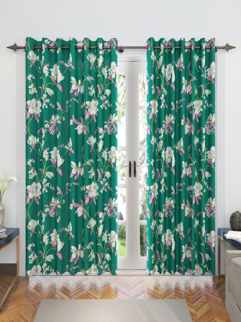

Divine Casa Green Set of 2 Sheer Door Curtains