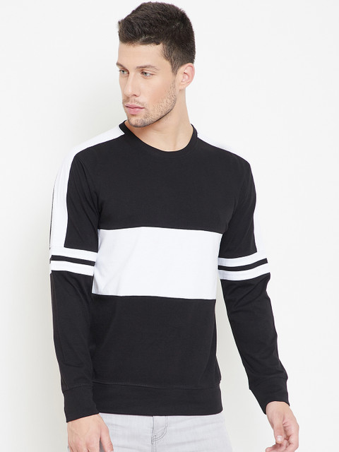 

GRITSTONES Men Black Colourblocked Round Neck T-shirt