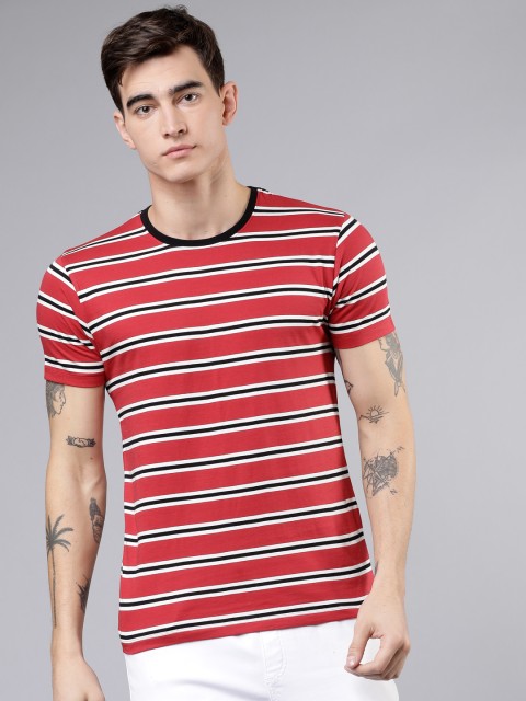 

Ecko Unltd Men Red Striped Round Neck T-shirt