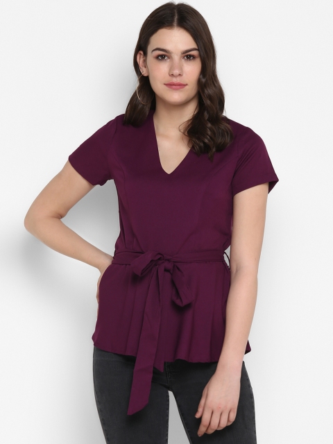

MIAMINX Women Purple Solid Top