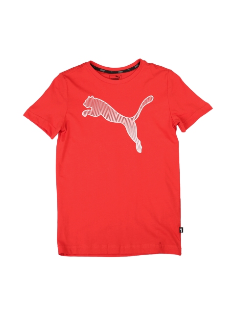 

Puma Boys Red Printed Round Neck T-shirt