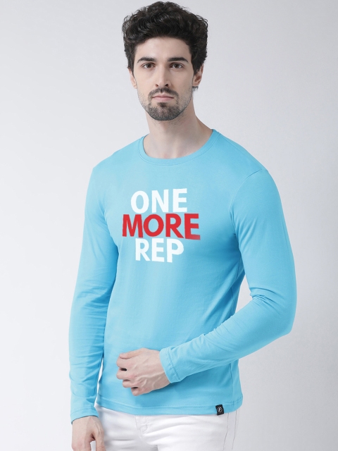 

Friskers Men Blue Printed Round Neck T-shirt