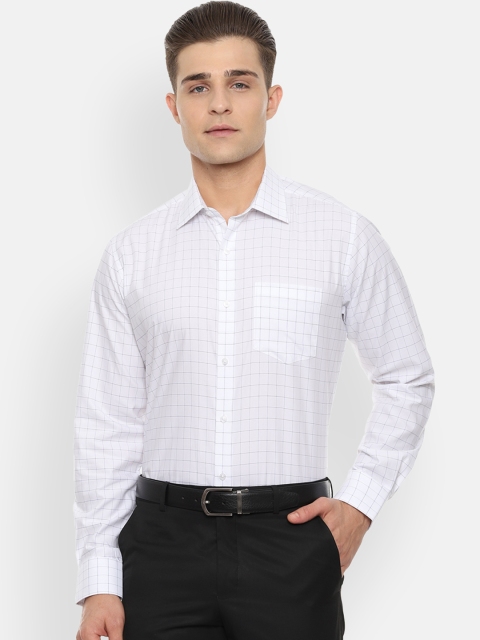 

Van Heusen Men White Regular Fit Checked Formal Shirt