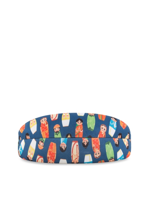 

Chumbak Navy Blue & Orange People Of India Printed Sunglasses Case