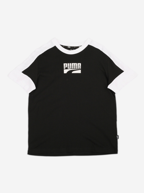 

Puma Boys Black Printed Round Neck Rebel Block T-shirt