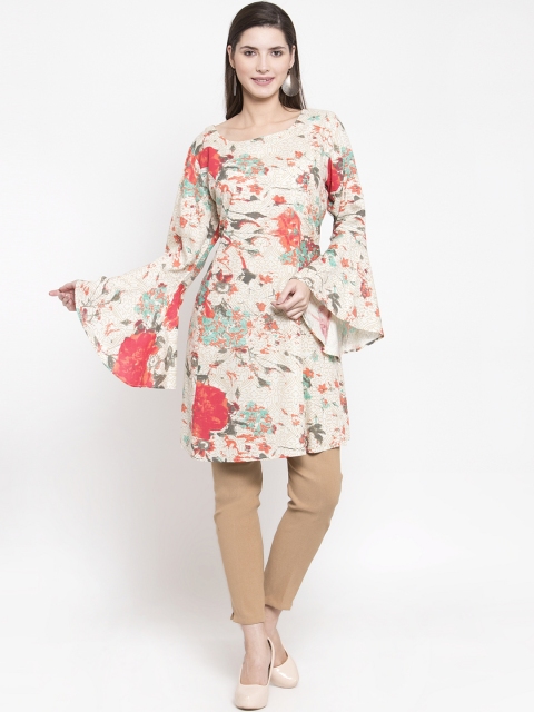 

Kiaasa Women Beige Printed A-Line Kurta