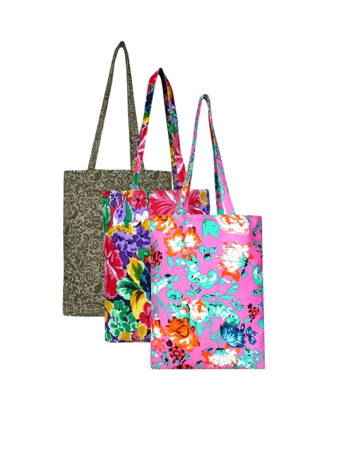 

Anekaant Set Of 3Printed Tote Bag, Multi