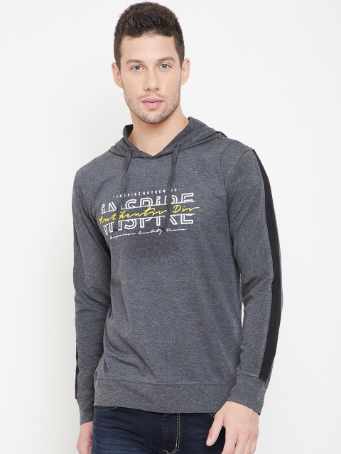 

GRITSTONES Men Grey Printed Hooded T-shirt