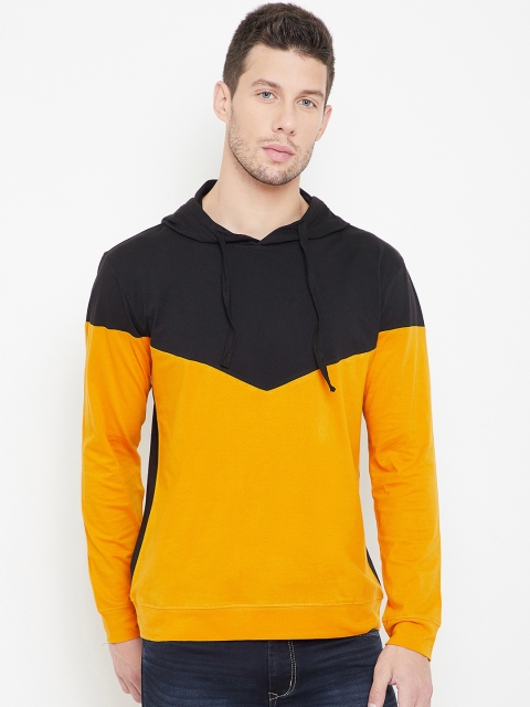 

GRITSTONES Men Black Colourblocked Hooded T-shirt