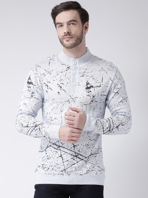 

COBB Men Grey & Grey Printed Sweater