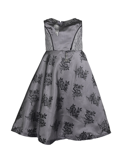 

Wish Karo Girls Grey Embellished Maxi Dress