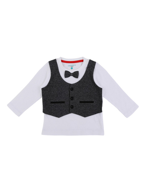 

Pantaloons Baby Boys White Solid Round Neck T-shirt