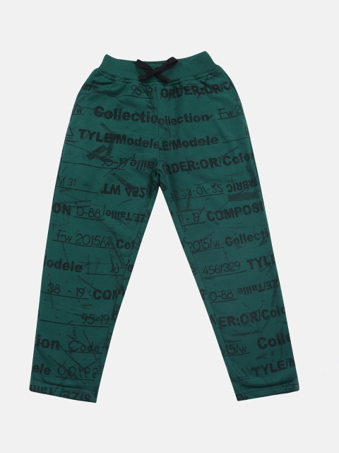 

Lil Tomatoes Boys Green & Black Printed Track Pant