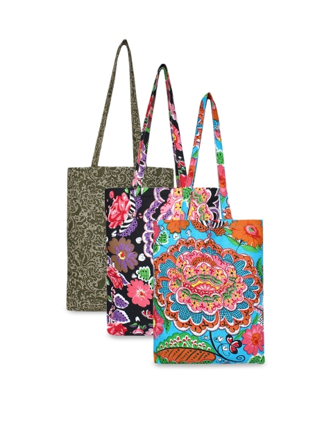 

Anekaant Set Of 3 Printed Tote Bag, Multi