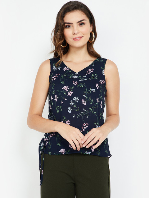 

CODE by Lifestyle Women Navy Blue Printed Top