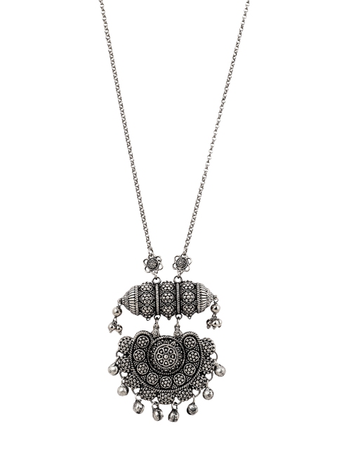 

Zariin Brass Silver-Plated Handcrafted Necklace