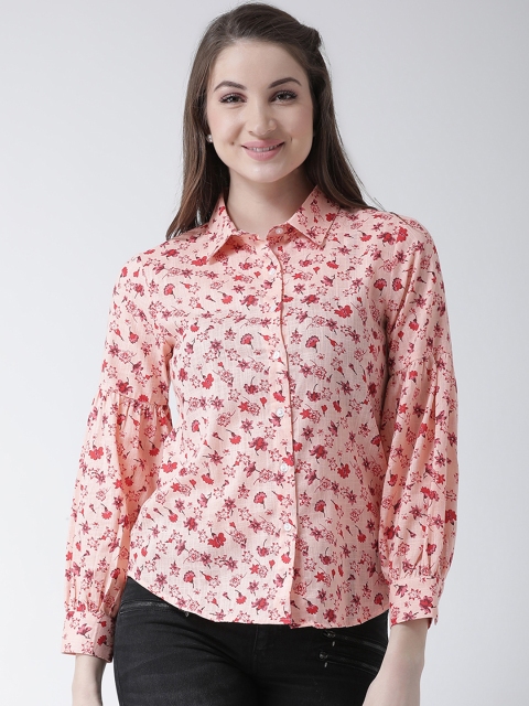 

The Vanca Women Peach-Coloured Regular Fit Printed Casual Shirt