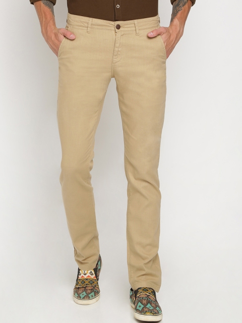 

Crocodile Men Khaki Slim Fit Solid Regular Trousers