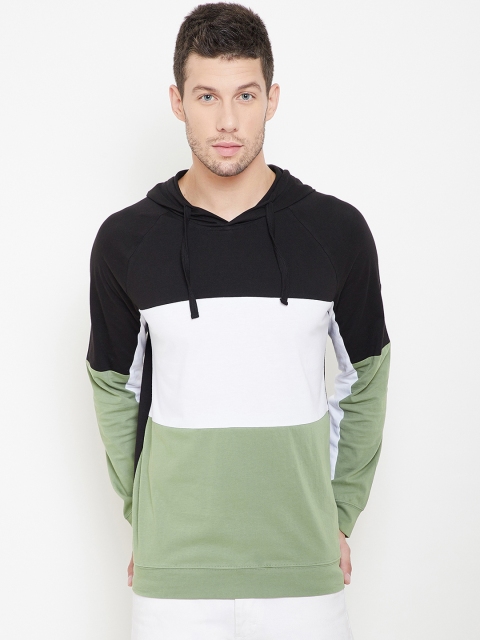 

GRITSTONES Men Black Colourblocked Hooded T-shirt