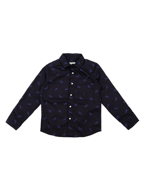 

Pantaloons Junior Boys Navy Blue Regular Fit Printed Casual Shirt