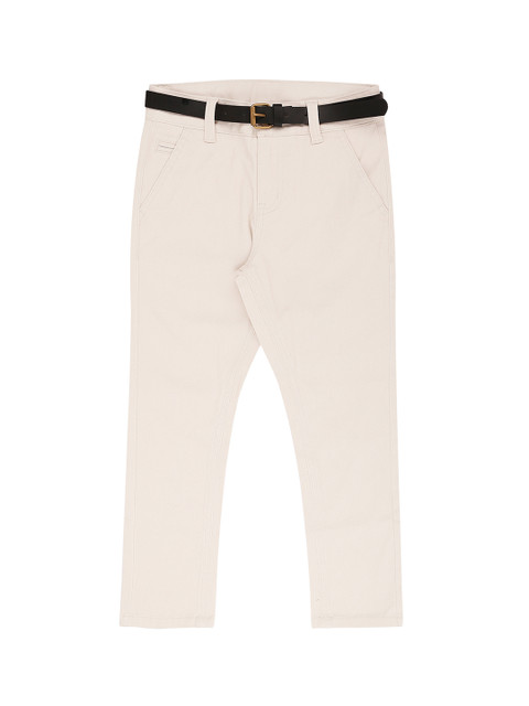 

Pantaloons Junior Boys Beige Regular Fit Solid Regular Trousers