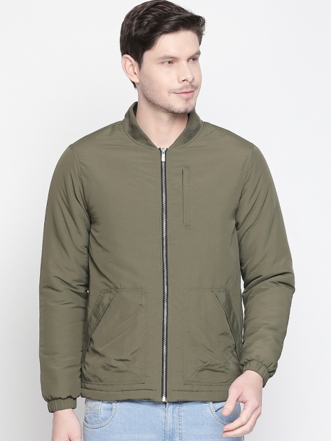 

SF JEANS by Pantaloons Men Olive Green Solid Puffer Jacket