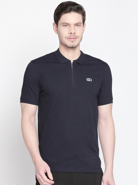 

Ajile by Pantaloons Men Black Solid Polo Collar Pure Cotton T-shirt