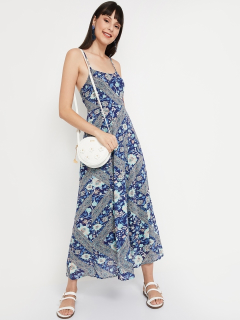

Ginger by Lifestyle Women Printed Blue Fit and Flare Dress