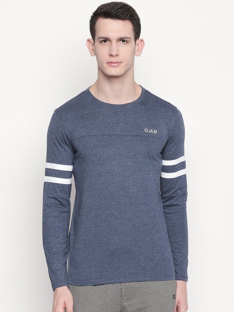 

Ajile by Pantaloons Men Grey Melange Striped Round Neck T-shirt